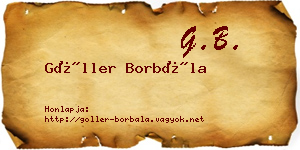 Göller Borbála névjegykártya